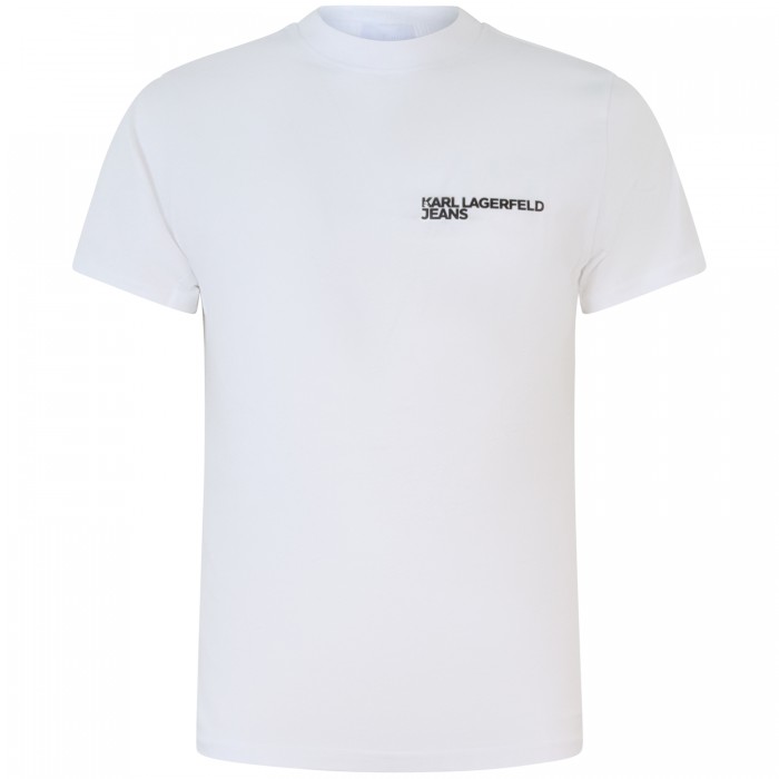 T-shirt bianca con mini logo per uomo