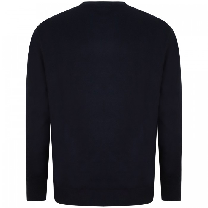 Maglione blu con mini logo per uomo Maglione blu con mini logo per uomo