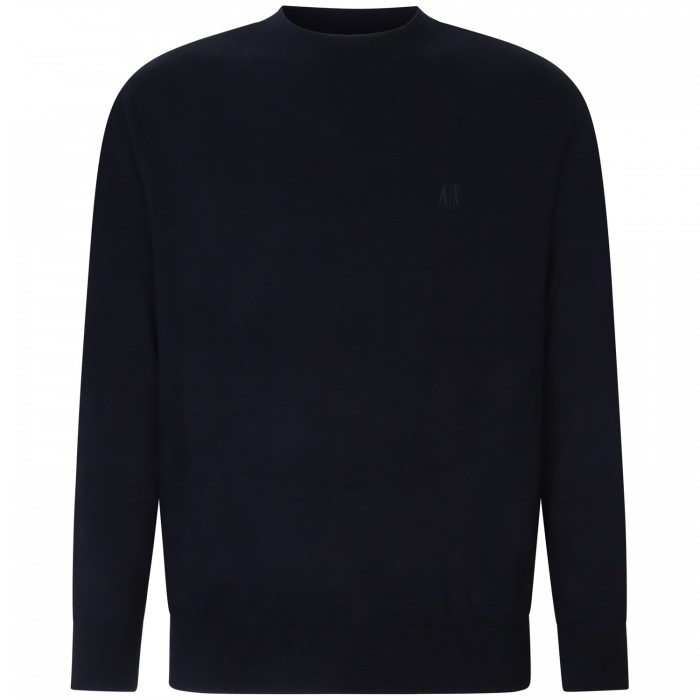 Maglione blu con mini logo per uomo Maglione blu con mini logo per uomo