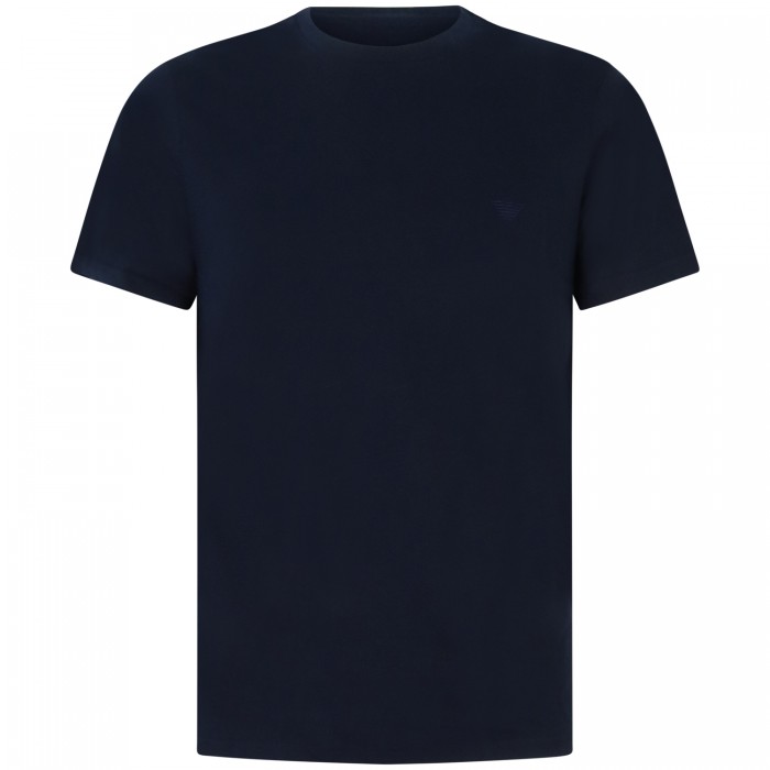 T-shirt blu con mini logo per uomo