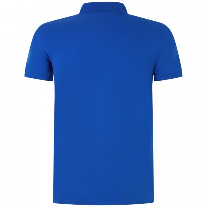 Polo blu con mini logo slim fit  per...