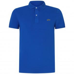 Polo blu con mini logo slim...