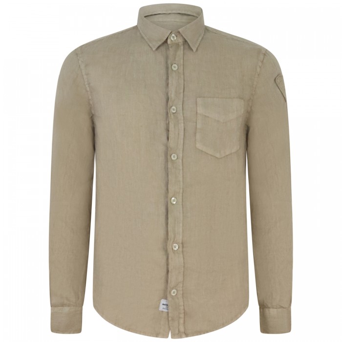 Camicia marrone con mini logo per uomo Camicia marrone con mini logo per uomo