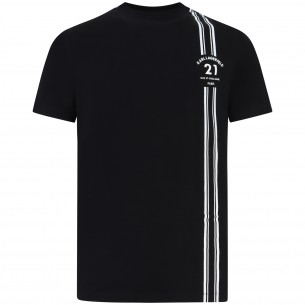 T-shirt nera con logo per uomo