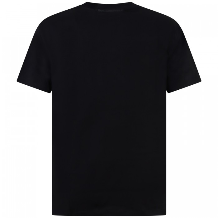 T-shirt nera con logo centrale per uomo T-shirt nera con logo centrale per uomo
