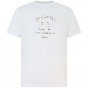 T-shirt bianca con logo...