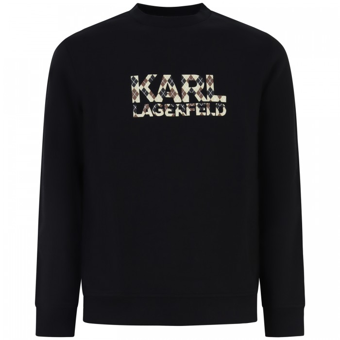 Felpa nera con logo per uomo Felpa nera con logo per uomo