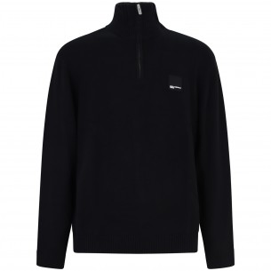 Maglione nero con mezza zip...