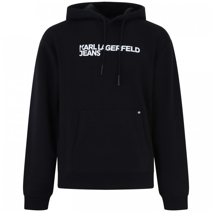 Felpa nera con cappuccio per uomo Felpa nera con cappuccio per uomo