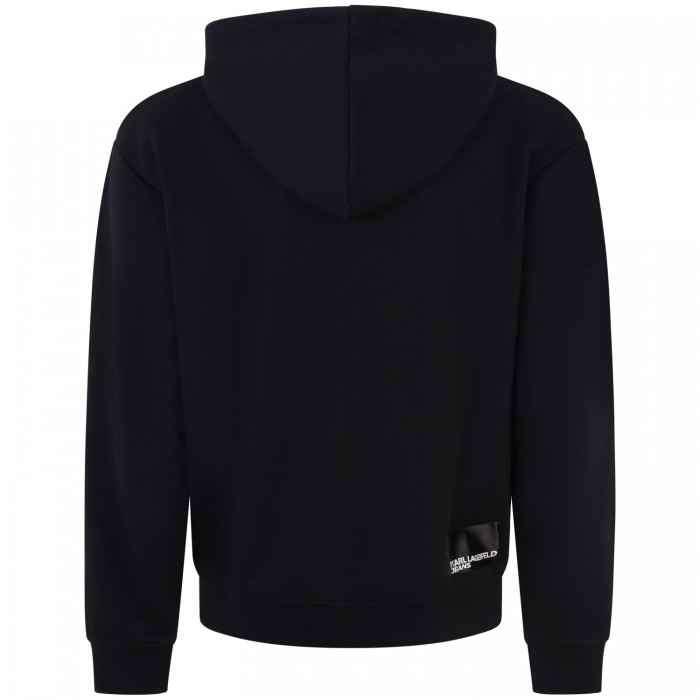 Felpa nera con cappuccio per uomo Felpa nera con cappuccio per uomo