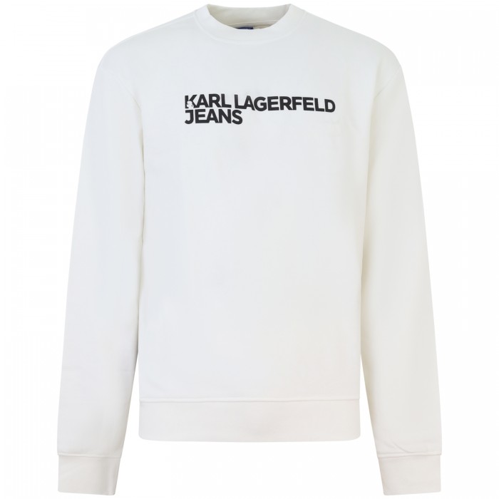 Felpa bianca con logo per uomo Felpa bianca con logo per uomo