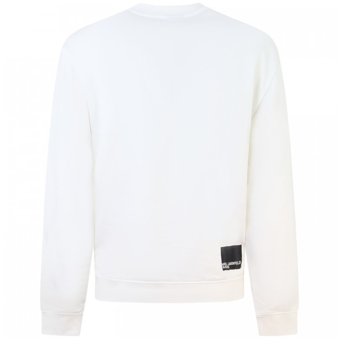Felpa bianca con logo per uomo Felpa bianca con logo per uomo