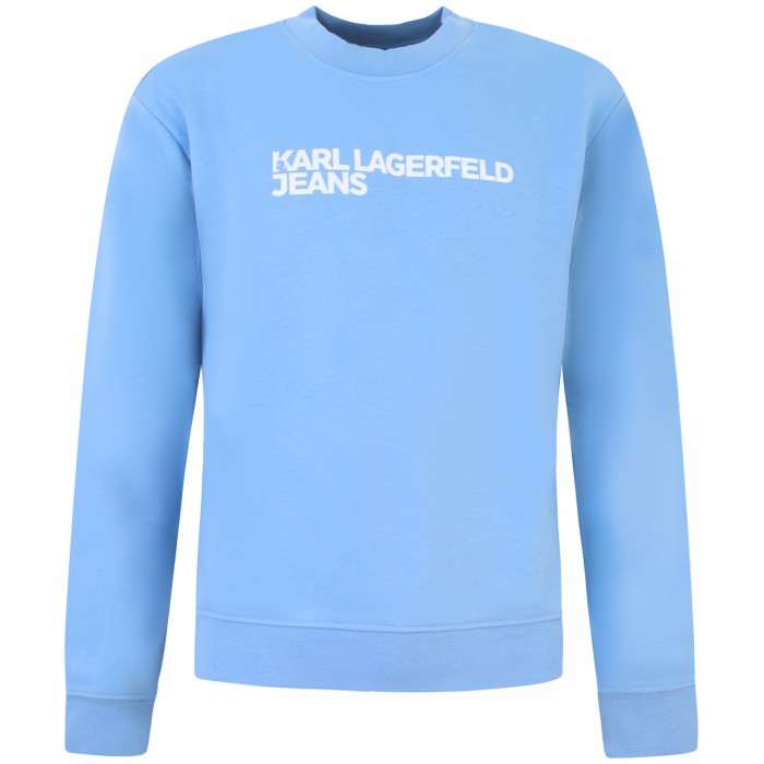 Felpa celeste con logo per uomo Felpa celeste con logo per uomo