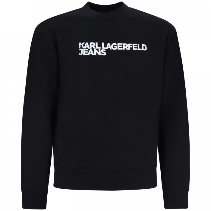 Felpa nera con logo per uomo Felpa nera con logo per uomo