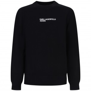 Maglione nero con logo per...