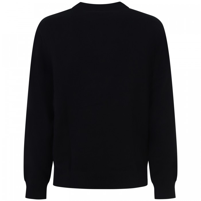 Maglione nero con logo per uomo Maglione nero con logo per uomo