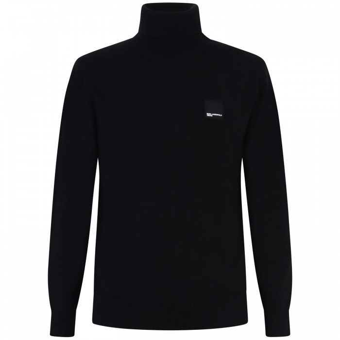 Dolcevita nero con logo per uomo