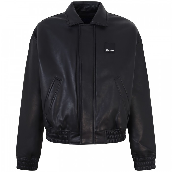 Giubbotto in similpelle nero per uomo