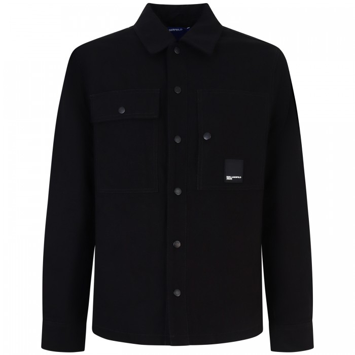 Giacca nera con mini logo per uomo