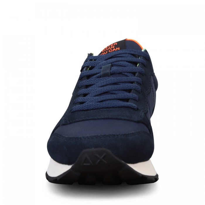 Sneakers blu con riporti fluo per uomo