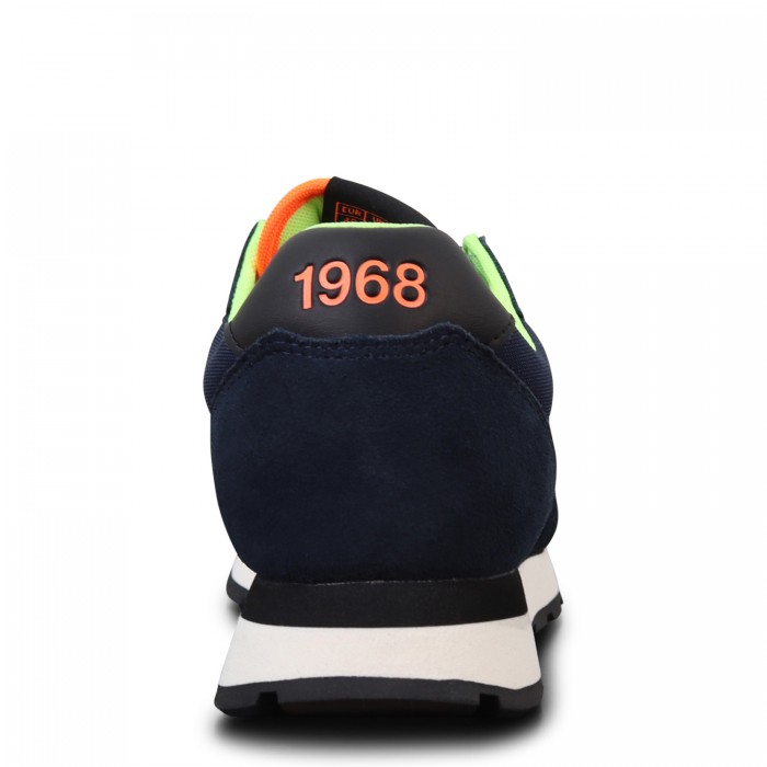 Sneakers blu con riporti fluo per uomo