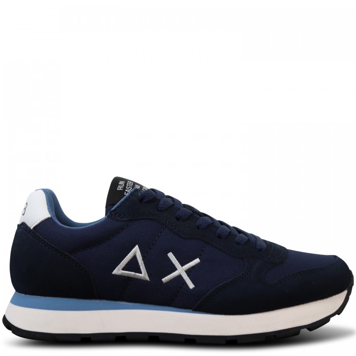 Sneakers blu con riporti bianchi per...