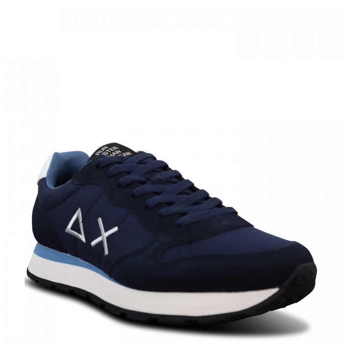 Sneakers blu con riporti bianchi per...