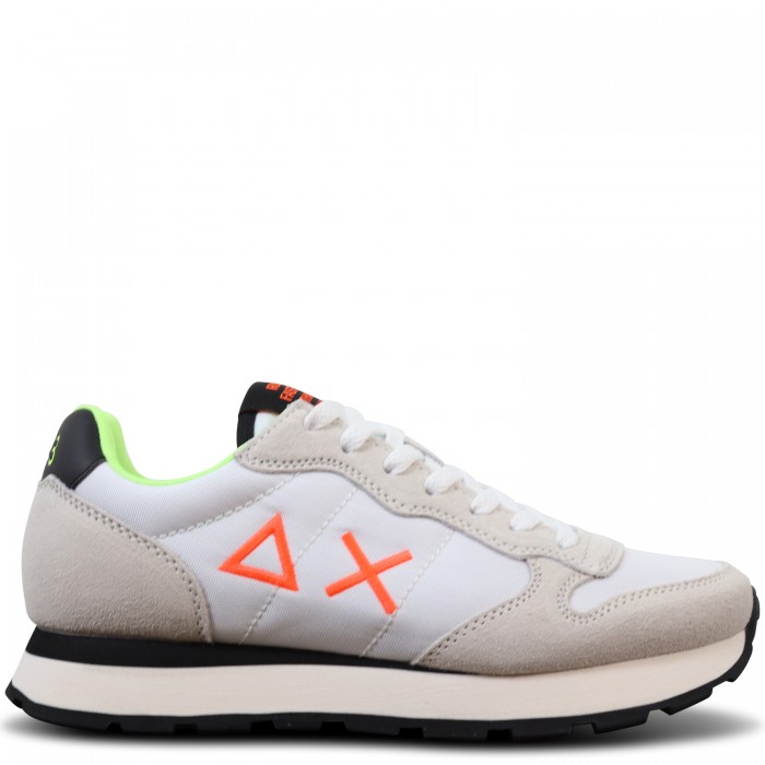 Sneakers bianca con riporti fluo per...