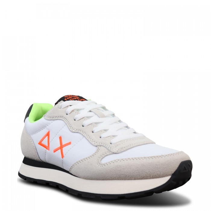 Sneakers bianca con riporti fluo per...