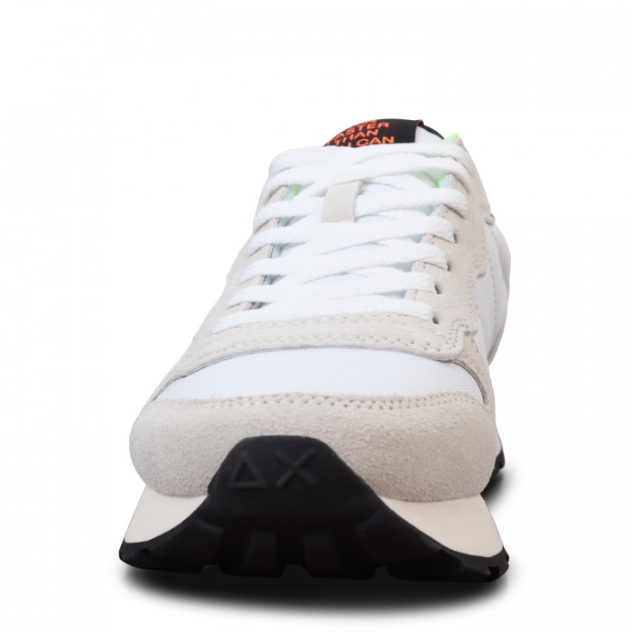 Sneakers bianca con riporti fluo per...