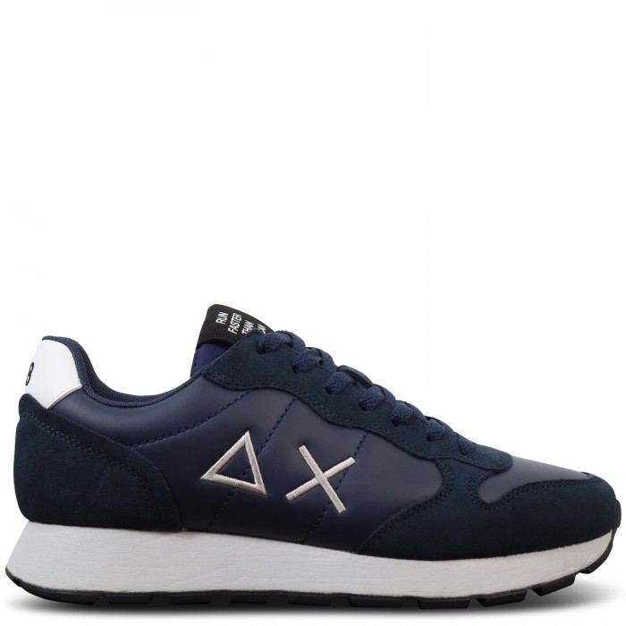 Sneakers blu con riporti grigi per uomo