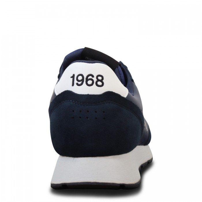 Sneakers blu con riporti grigi per uomo