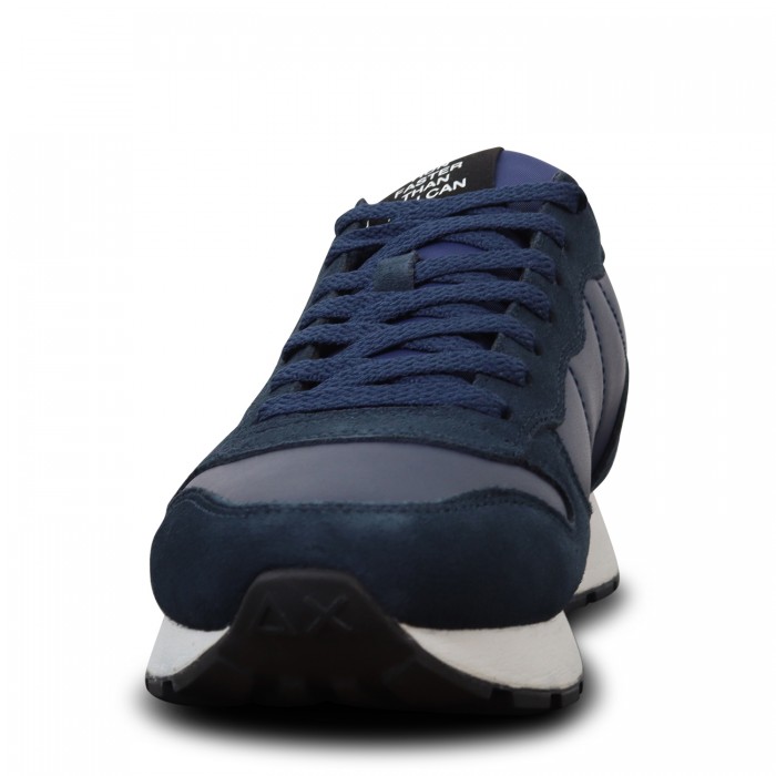Sneakers blu con riporti grigi per uomo