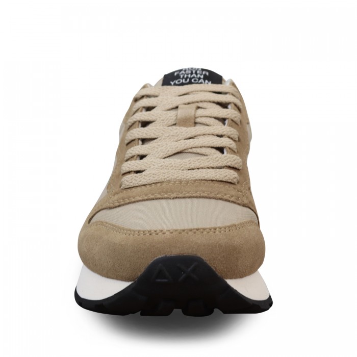 Sneakers beige con riporti verdi per...