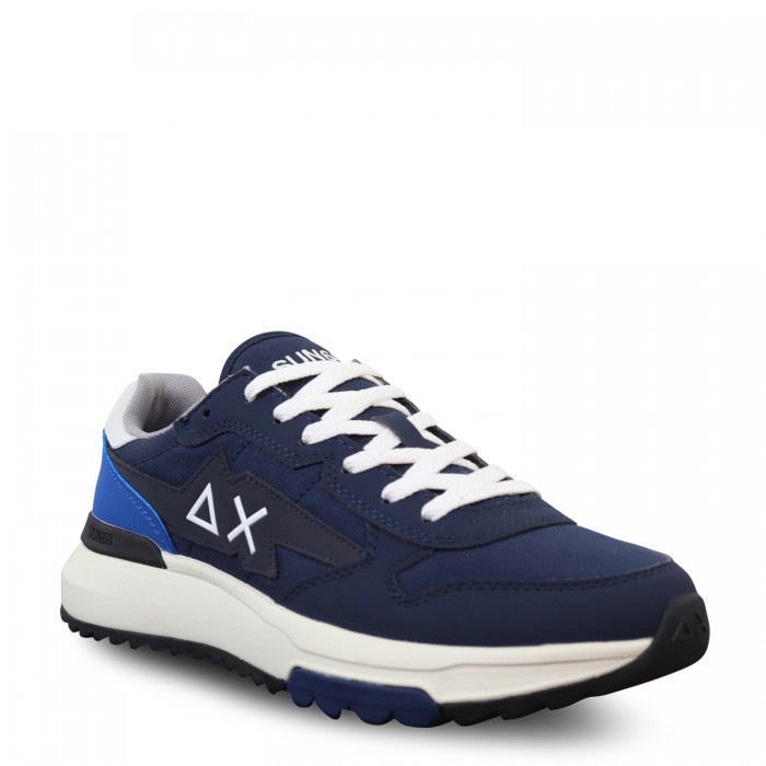 Sneakers blu con riporti bianchi per...