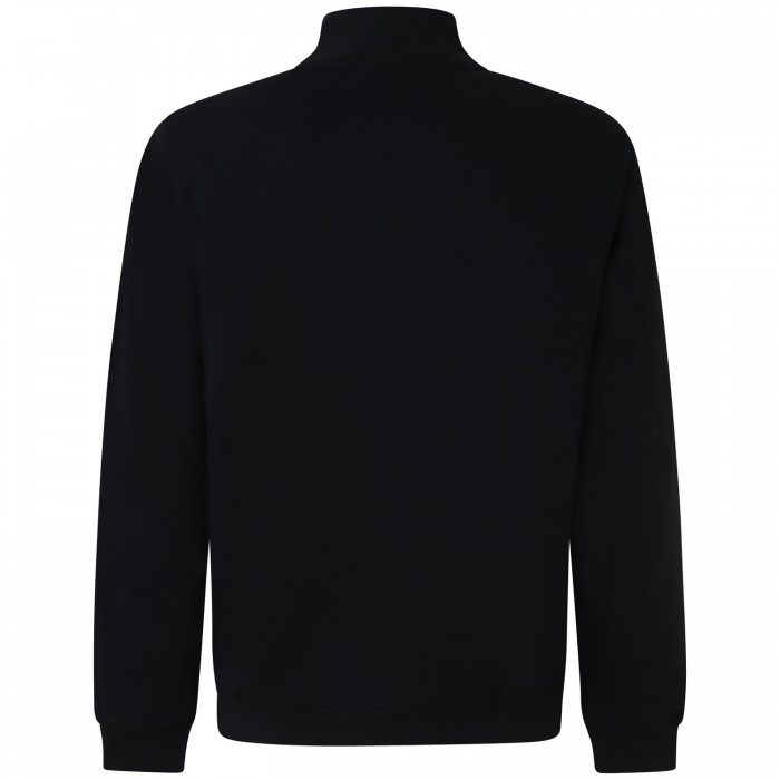 Felpa nera con mezza zip per uomo