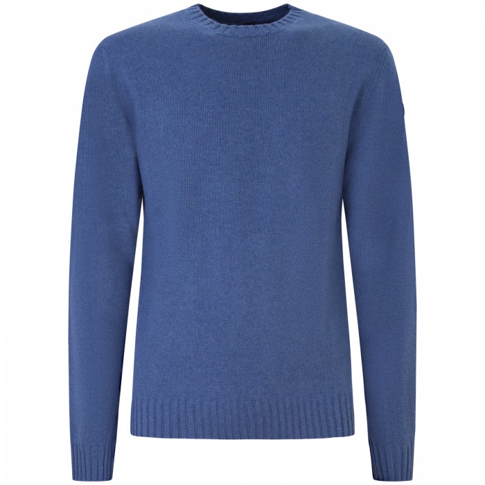 Maglione blu con mini logo per uomo