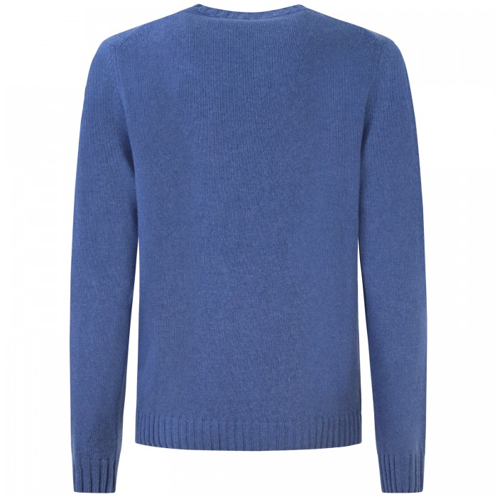 Maglione blu con mini logo per uomo