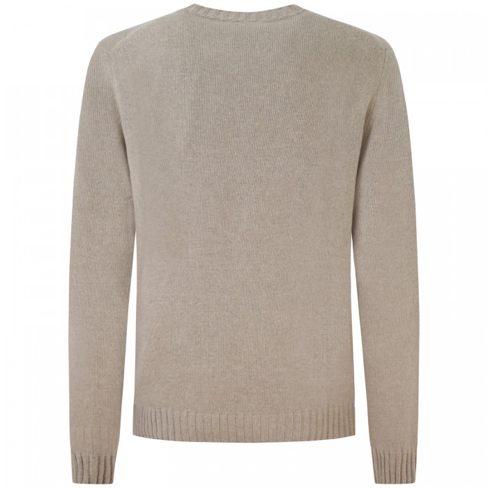Maglione beige con mini logo per uomo Maglione beige con mini logo per uomo