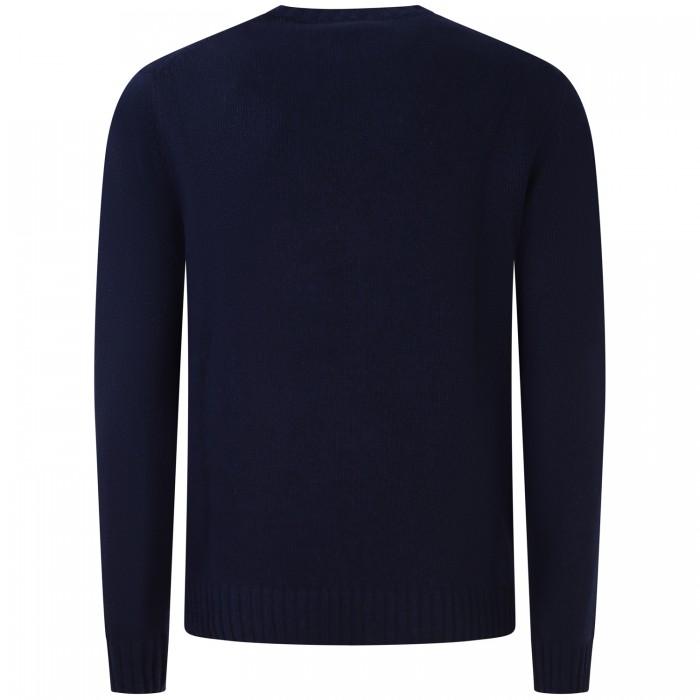 Maglione blu con mini logo per uomo Maglione blu con mini logo per uomo