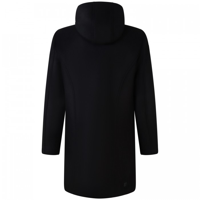 Cappotto nero con cappuccio per uomo Cappotto nero con cappuccio per uomo