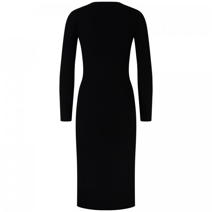 Abito nero a costine per donna