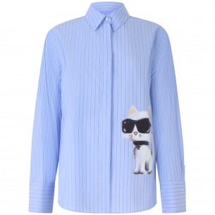 Camicia celeste a righe per...