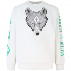 Felpa bianca con logo per uomo