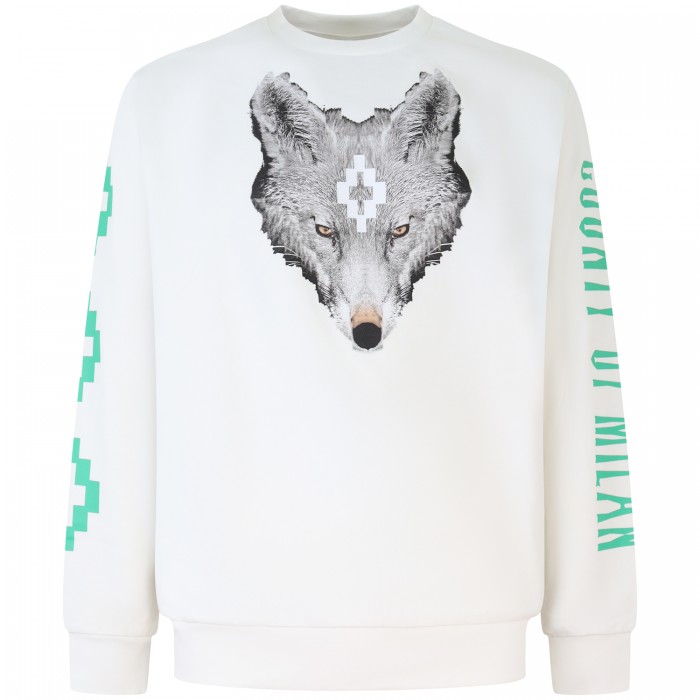 Felpa bianca con logo per uomo Felpa bianca con logo per uomo