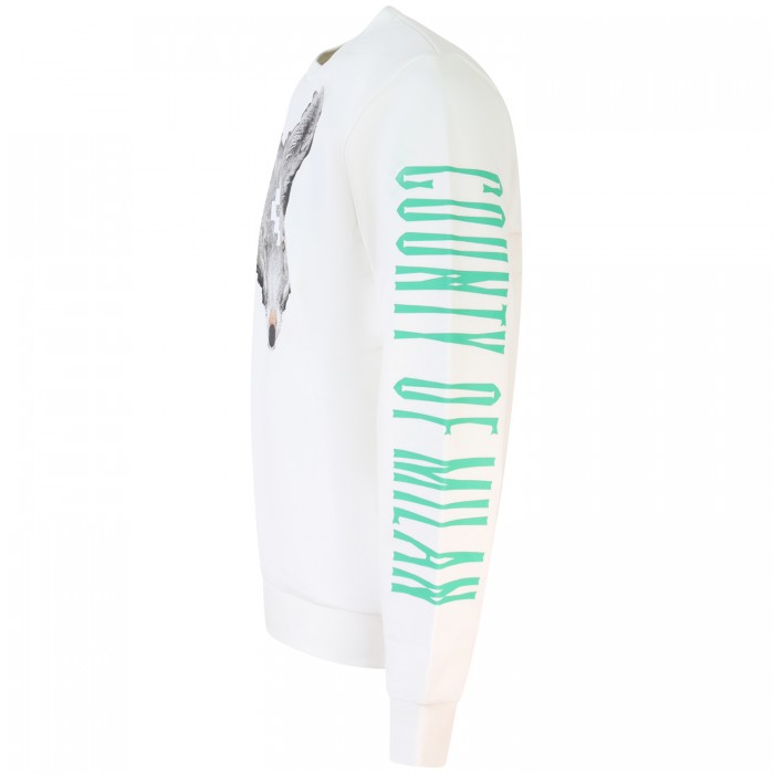 Felpa bianca con logo per uomo Felpa bianca con logo per uomo