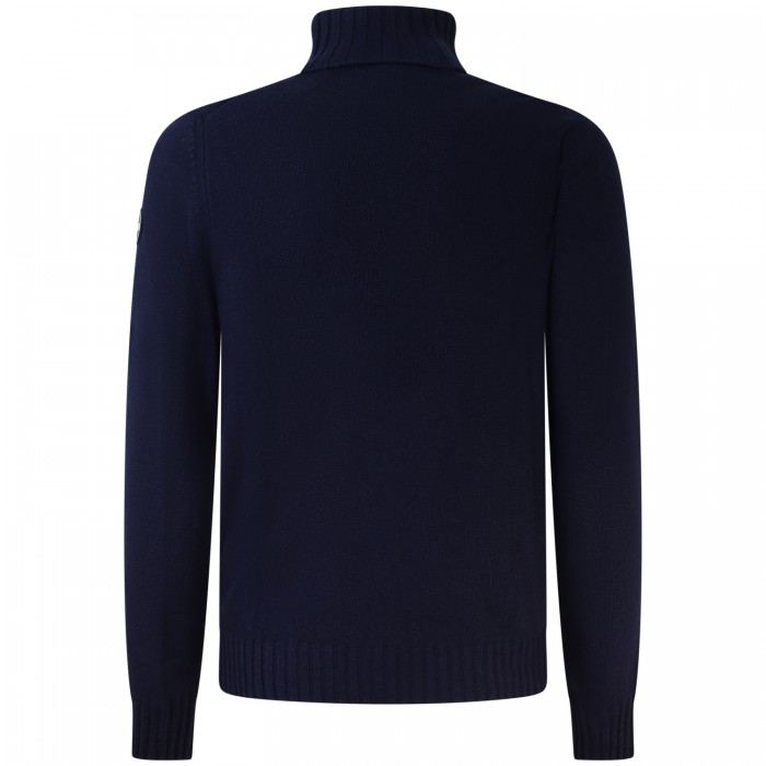 Dolcevita blu con mini logo per uomo Dolcevita blu con mini logo per uomo