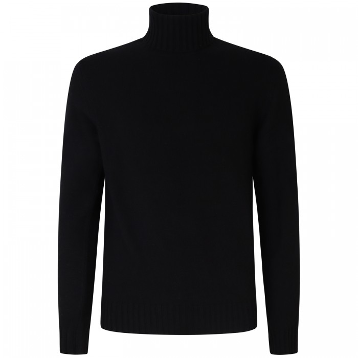 Dolcevita nero con mini logo per uomo Dolcevita nero con mini logo per uomo