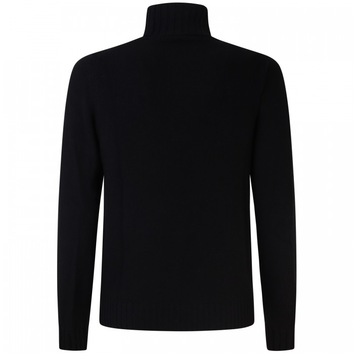 Dolcevita nero con mini logo per uomo Dolcevita nero con mini logo per uomo