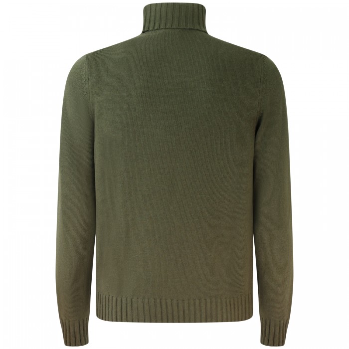 Dolcevita verde con mini logo per uomo Dolcevita verde con mini logo per uomo